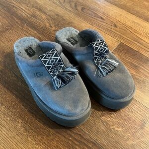UGG Charcoal Suede Mules